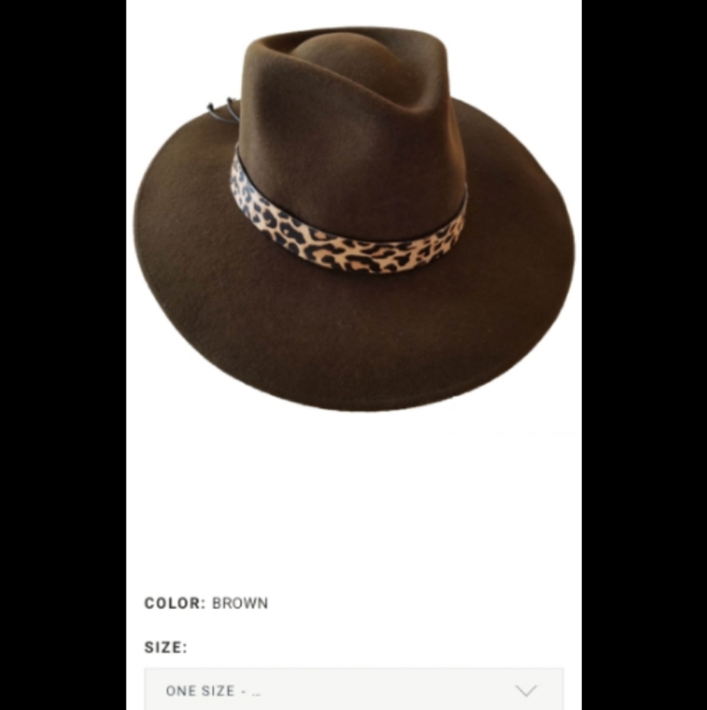 Nikki Beach Leapard Brown Sabi Western Felt/Wool Rancher Hat